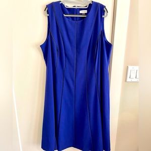Royal Blue Sleeveless A-Line Dress by Calvin Klein